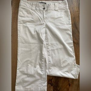 White House Black Market Lined White Capri Cuffed Pants size 4
